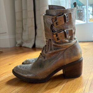 Donald Pliner Olive Green Biker Boots Women's Sz 7